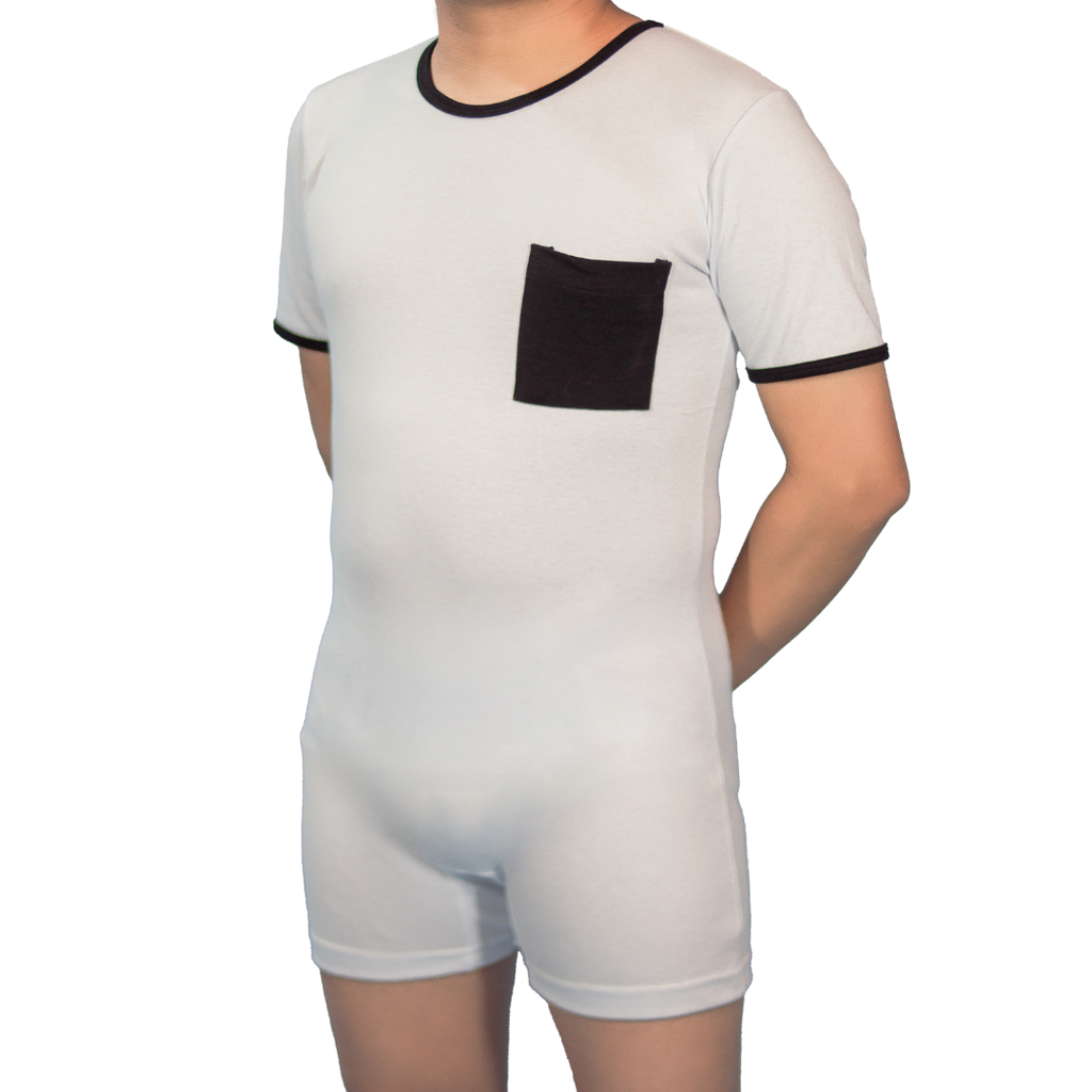 [010512102] Body tipo short para adulto - unisex (CH, Blanco)